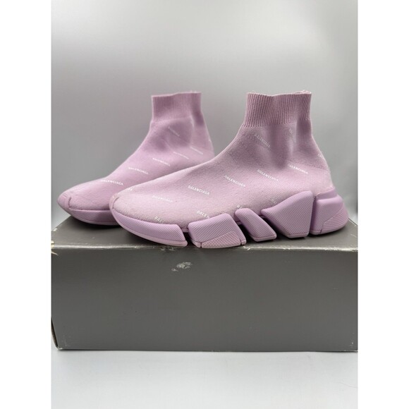 Balenciaga Speed 2.0 All Over Logo Sock Sneakers - Sz 6 US 36 EU - Picture 1 of 16